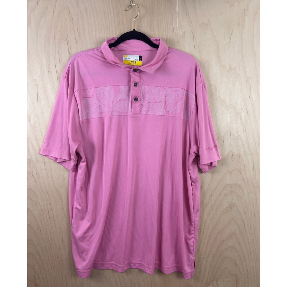 Nicklaus Golf Polo Shirt Mens XL Pink‎ Eco Choice Short Sleeve